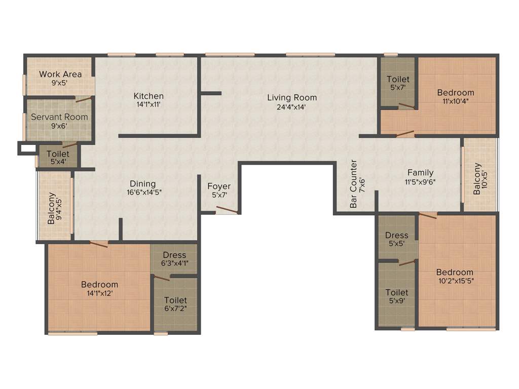 Artech Celestia (3BHK+3T (2,500 sq ft) + Servant Room 2500 sq ft)