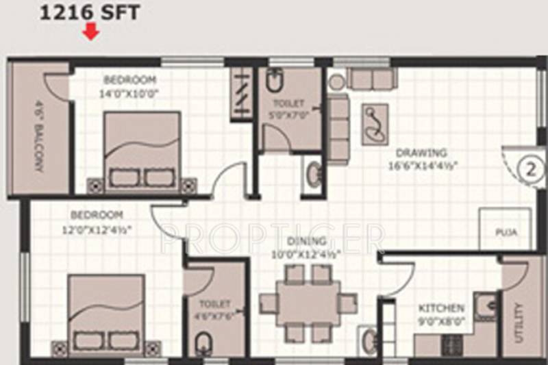 Jay Pragati Mansion (2BHK+2T (1,216 sq ft) 1216 sq ft)