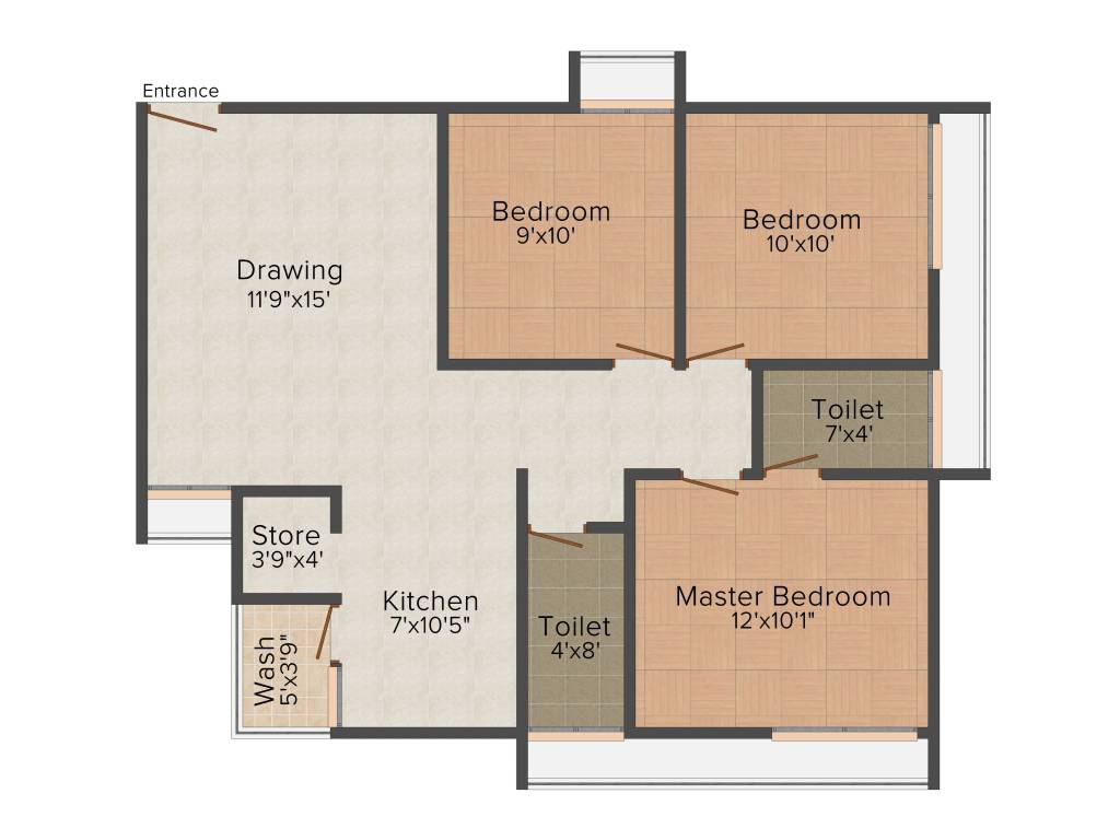 Suryam Pride (3BHK+3T (1,404 sq ft) 1404 sq ft)