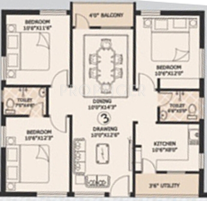 Jay Varsha Enclave Phase II (3BHK+2T (1,250 sq ft) 1250 sq ft)