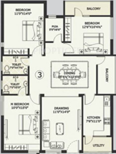 Jay Varsha Enclave Phase II (3BHK+2T (1,425 sq ft) + Pooja Room 1425 sq ft)