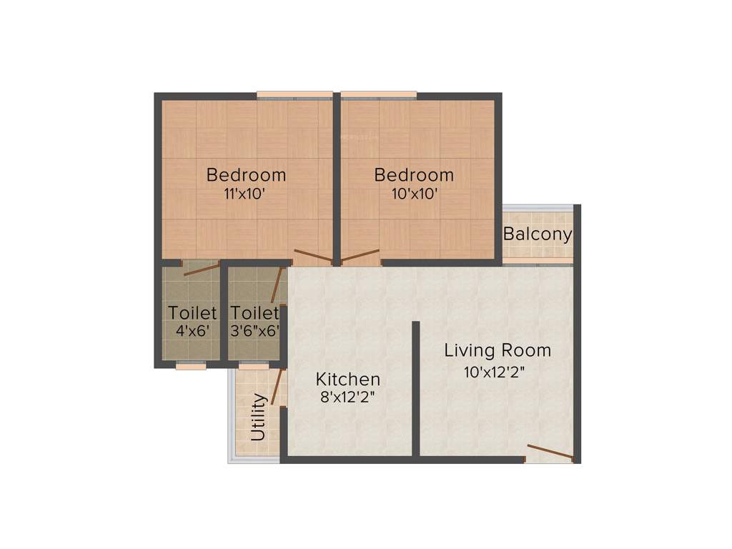 Eshanya Shantigram (2BHK+2T (860 sq ft) 860 sq ft)