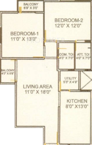 Aim Asopalav Club Apartments (2BHK+2T (1,050 sq ft) 1050 sq ft)