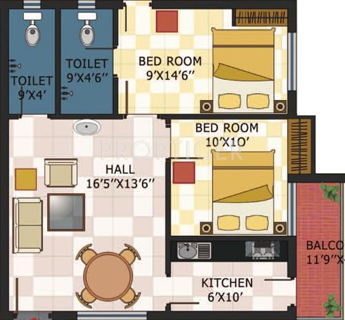 Satyam Shivam Residency (2BHK+2T (933 sq ft) 933 sq ft)