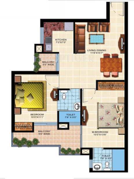 Shaurya Alstonia (2BHK+2T (975 sq ft) 975 sq ft) Shaurya Alstonia (2BHK+2T (975 sq ft) 975 sq ft)