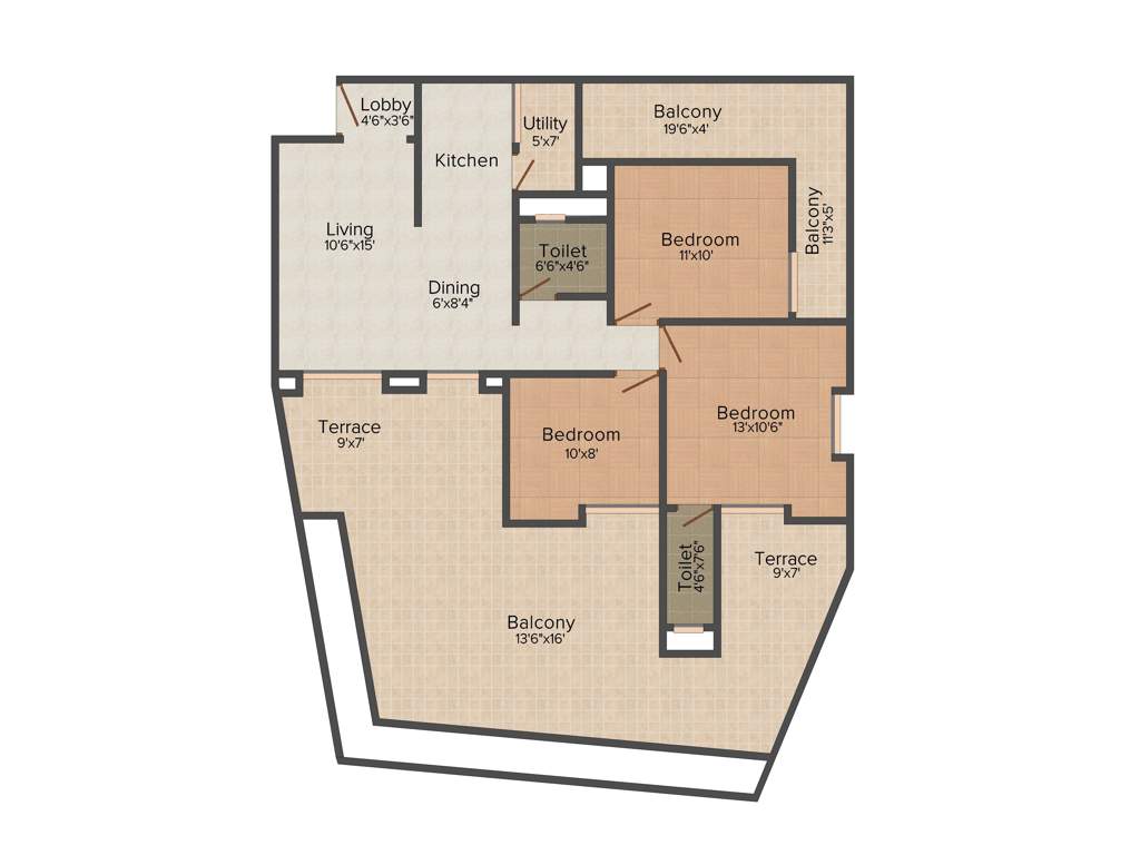 Crystal 33 KeshavKunj (3BHK+2T (1,591 sq ft) 1591 sq ft)