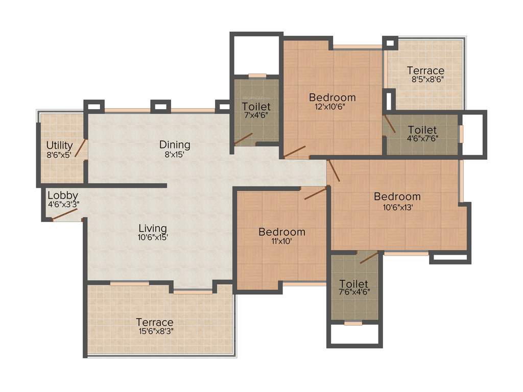 Crystal 33 KeshavKunj (3BHK+2T (1,383 sq ft) 1383 sq ft)