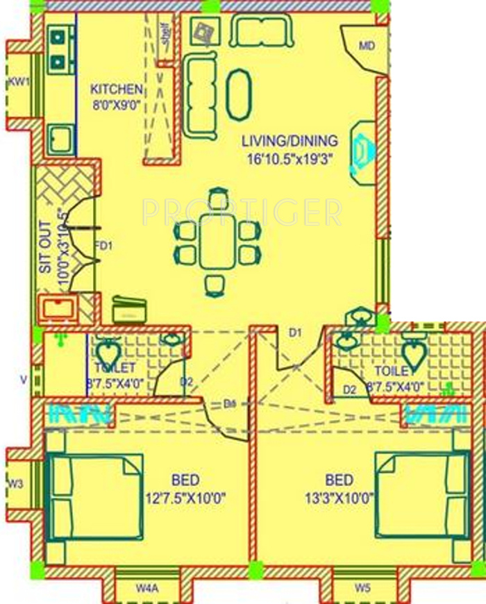 aks housing serenity floor plan 2bhk 2t 800 sq ft 465668