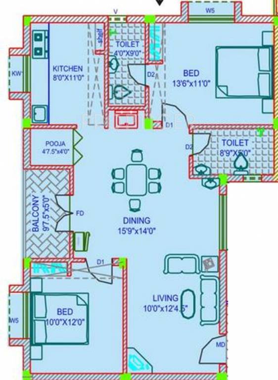 AKS Serenity (2BHK+2T (1,112 sq ft) Pooja Room 1112 sq ft) AKS Serenity (2BHK+2T (1,112 sq ft) Pooja Room 1112 sq ft)
