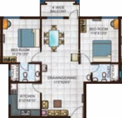 Basera Impression Plus (2BHK+2T (1,270 sq ft) 1270 sq ft)