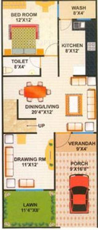 Goyal and Singhal Infra Dream City Villa Lower Ground Floor Plan (3BHK+3T)