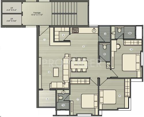 Keya Crystal Arc (3BHK+3T (1,650 sq ft) 1650 sq ft)