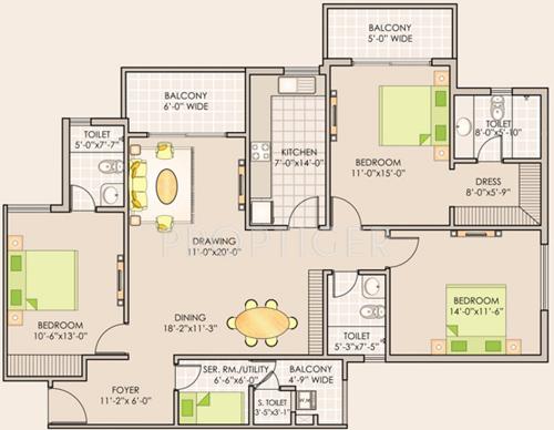 Sj The Royal Lagoon (3BHK+3T (1,825 sq ft) 1825 sq ft) Sj The Royal Lagoon (3BHK+3T (1,825 sq ft) 1825 sq ft)