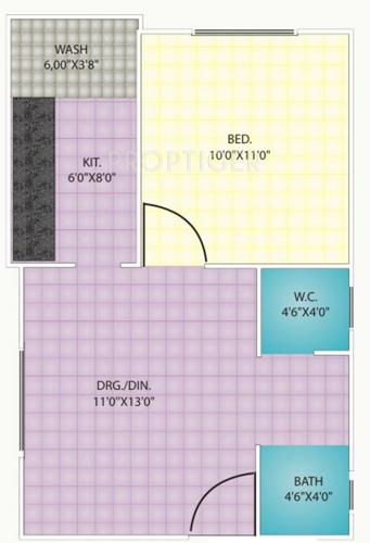  High Rise Apartment (1BHK+1T (570 sq ft) 570 sq ft)