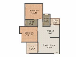 Navratna Exotica (2BHK+2T (832 sq ft) 832 sq ft) Navratna Exotica (2BHK+2T (832 sq ft) 832 sq ft)