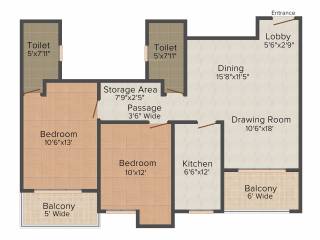 Ashiana Greens (2BHK+2T (1,250 sq ft) 1250 sq ft)