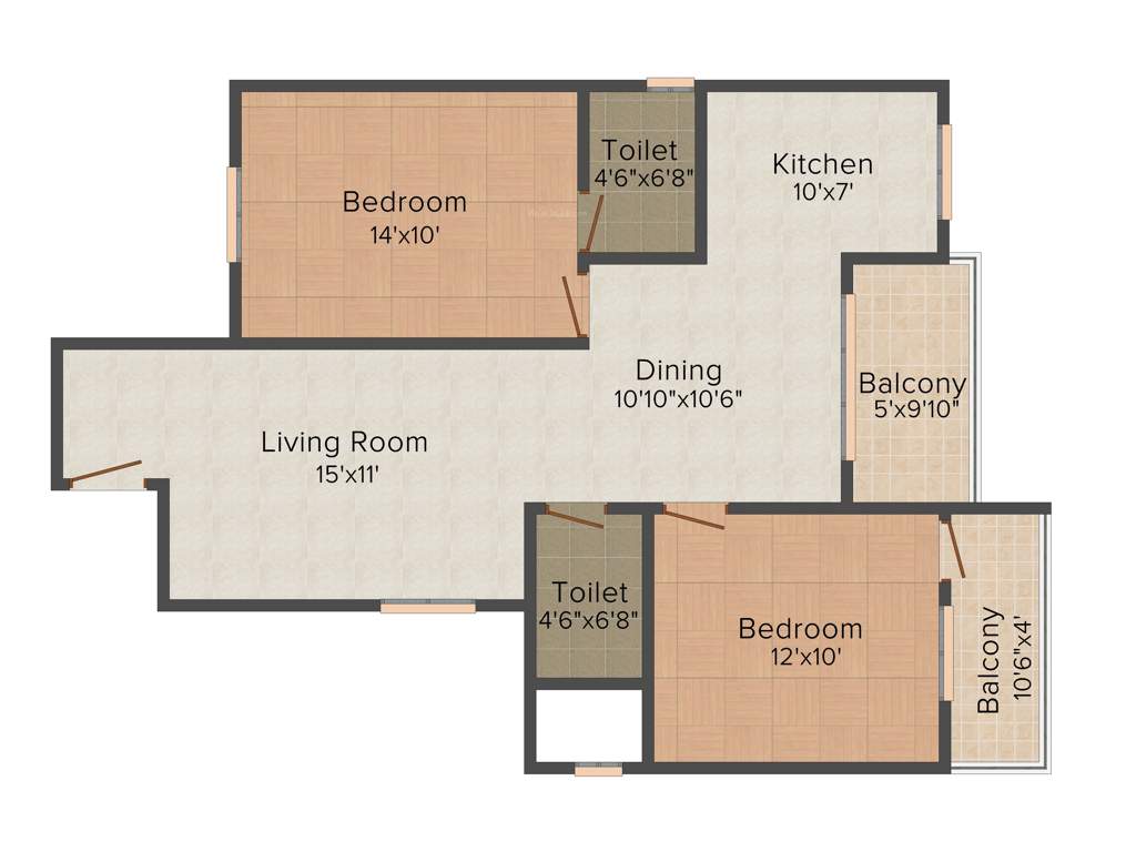 DS DSMAX SWATANTRA (2BHK+2T (1,190 sq ft) 1190 sq ft)