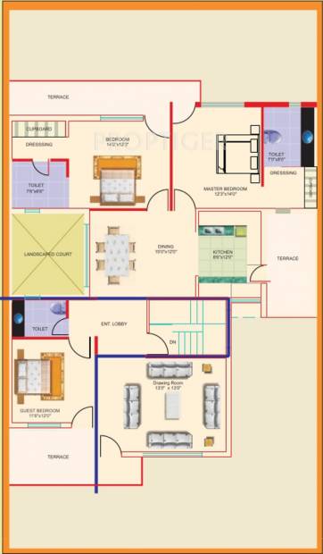 TDI City Villas (5BHK+7T (3,150 sq ft) + Servant Room 3150 sq ft)