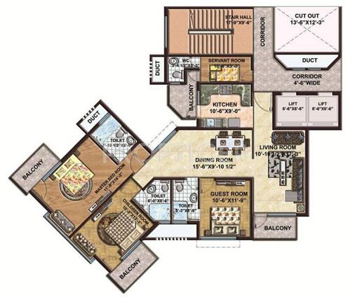 Altus Space Builders Pvt Ltd Palencia 91 (3BHK+3T (2,061 sq ft) + Servant Room 2061 sq ft)