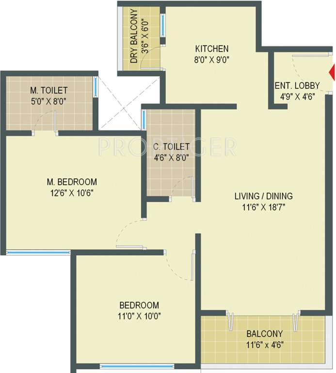 SMS Chethan Habitat (2BHK+2T (1,100 sq ft) 1100 sq ft)