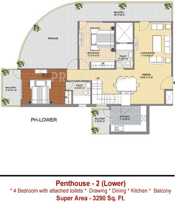 Maxheights Metro View (4BHK+4T (3,290 sq ft) + Servant Room 3290 sq ft)