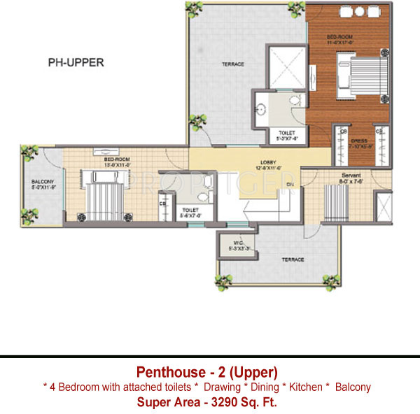 Maxheights Metro View (4BHK+4T (3,290 sq ft) + Servant Room 3290 sq ft)