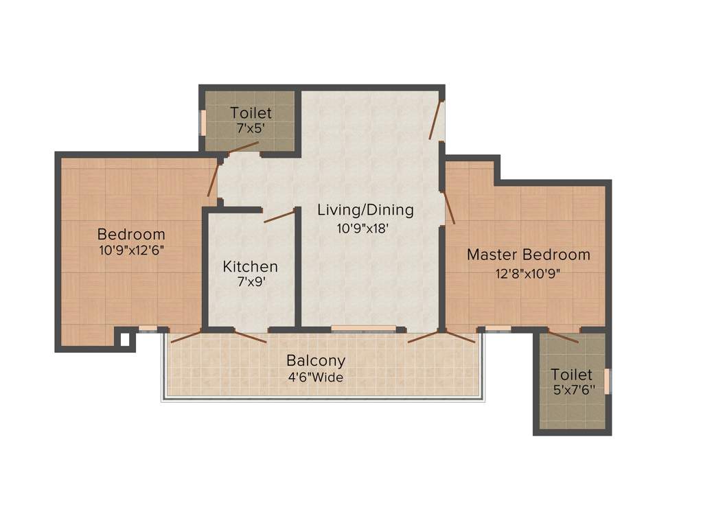 TDI Espania Heights (2BHK+2T (1,075 sq ft) 1075 sq ft)