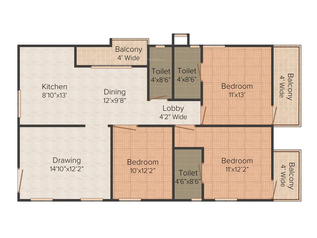 Pranava Gitaaar (3BHK+3T (1,539 sq ft) 1539 sq ft)