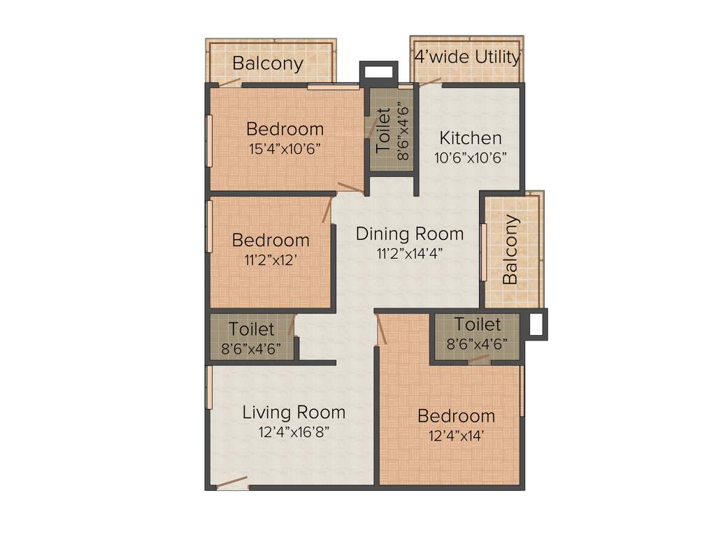 Pranava Gitaaar (3BHK+3T (1,764 sq ft) 1764 sq ft)