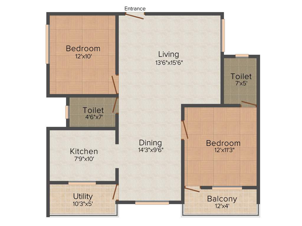 GSR Srinivasam (2BHK+2T (1,135 sq ft) 1135 sq ft)