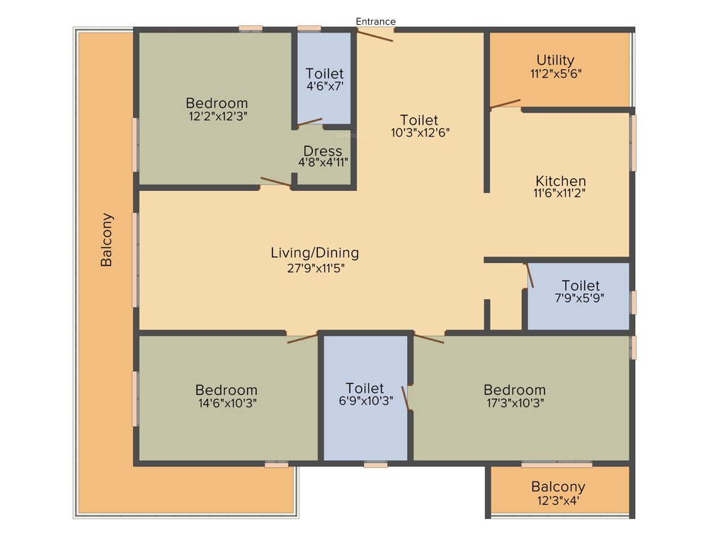 Shweta Aryan (3BHK+3T (2,124 sq ft) 2124 sq ft)