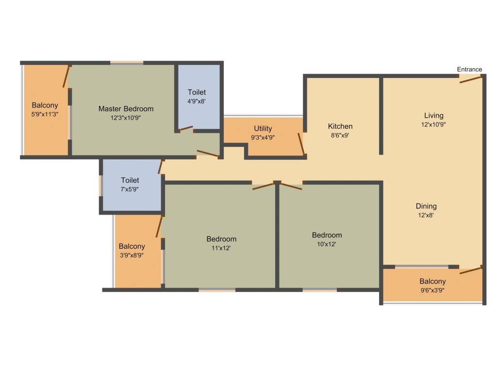 Cosmos Nandana (3BHK+2T (1,495 sq ft) 1495 sq ft) Cosmos Nandana (3BHK+2T (1,495 sq ft) 1495 sq ft)