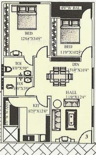 Gruha Deepikas Palace (2BHK+2T (1,150 sq ft) 1150 sq ft)