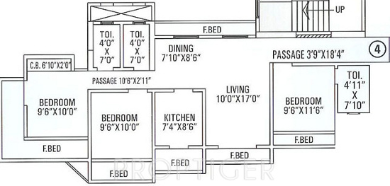 SDC Dev Paradise (3BHK+3T (1,460 sq ft) 1460 sq ft)