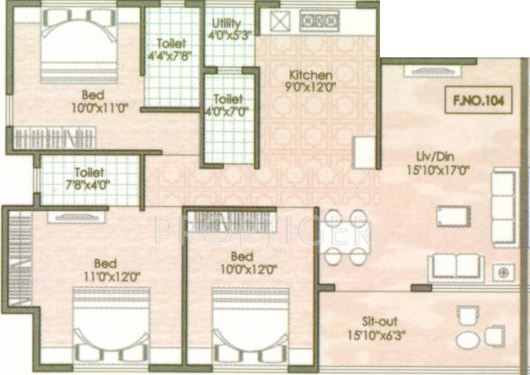 Sheth Oscar Classic G (3BHK+3T (1,380 sq ft) 1380 sq ft)