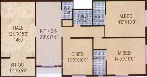 Siddhi Pooja Glory (3BHK+3T (1,450 sq ft) 1450 sq ft)