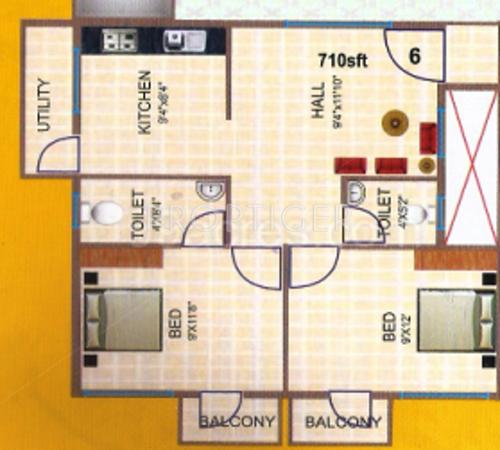 Lakshmi Lakshmi Nilayam (2BHK+2T (710 sq ft) 710 sq ft)