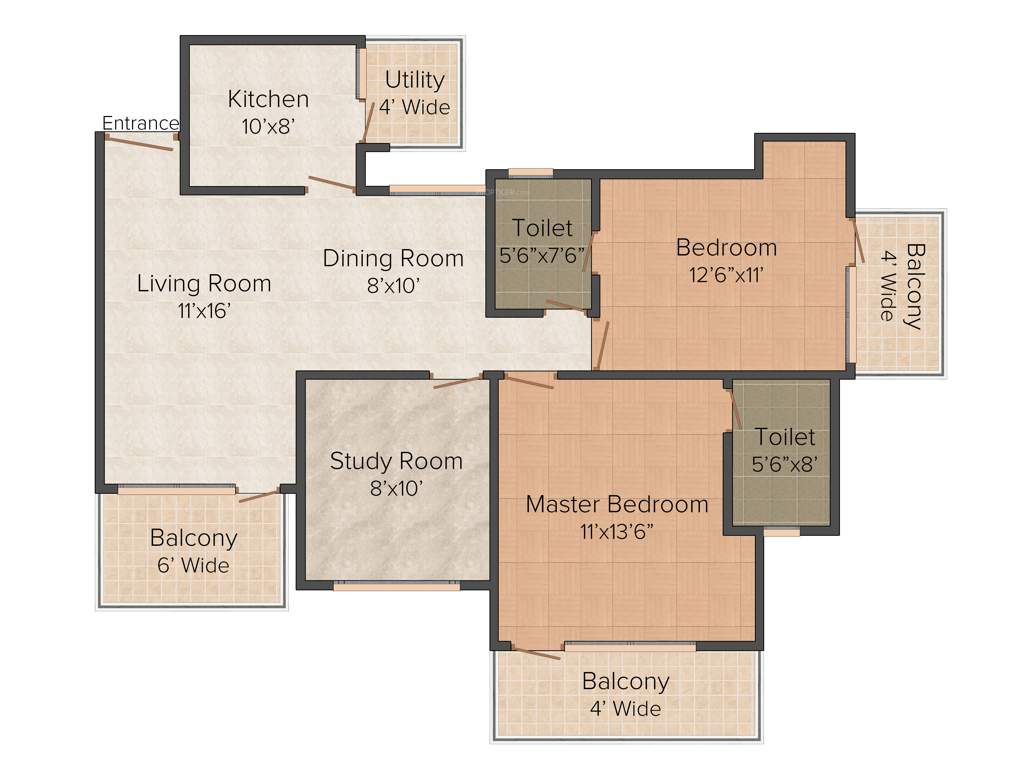 JBB Everest Buildtech Pvt Ltd Grand Square (2BHK+2T (1,100 sq ft) 1100 sq ft)