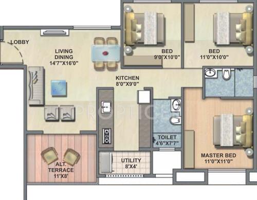 Thakker Belleza (3BHK+3T (1,250 sq ft) 1250 sq ft) Thakker Belleza (3BHK+3T (1,250 sq ft) 1250 sq ft)