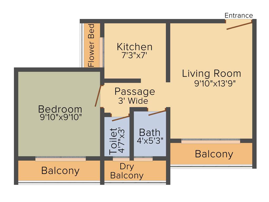Triaxis Rose Garden (1BHK+1T (640 sq ft) 640 sq ft)