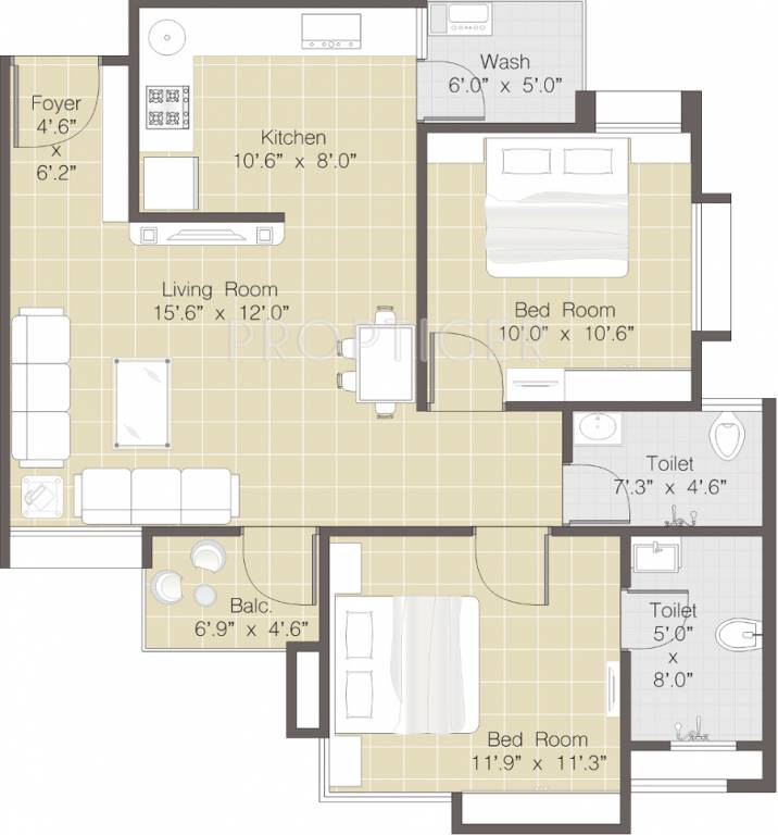 Wisteria Height (2BHK+2T (1,050 sq ft) 1050 sq ft) Wisteria Height (2BHK+2T (1,050 sq ft) 1050 sq ft)