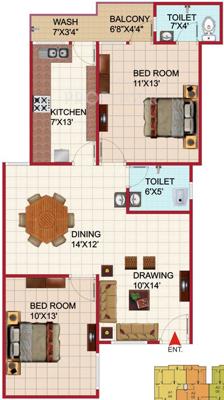 Agrawal Sagar Golden Palm (2BHK+2T (1,000 sq ft) 1000 sq ft)