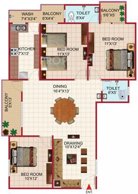 Agrawal Sagar Golden Palm (3BHK+3T (1,200 sq ft) 1200 sq ft)