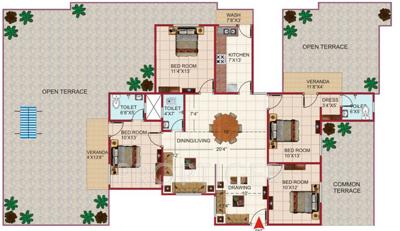 Agrawal Sagar Golden Palm (4BHK+4T (1,738 sq ft) 1738 sq ft)