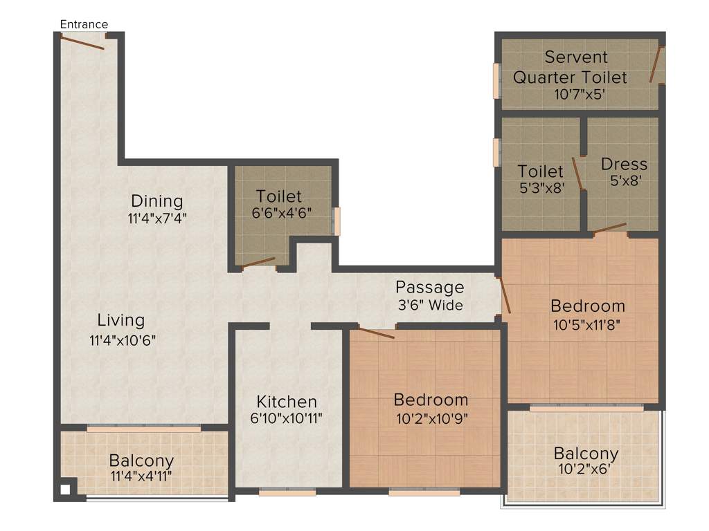 Ideal Greens (2BHK+2T (1,335 sq ft) 1335 sq ft)