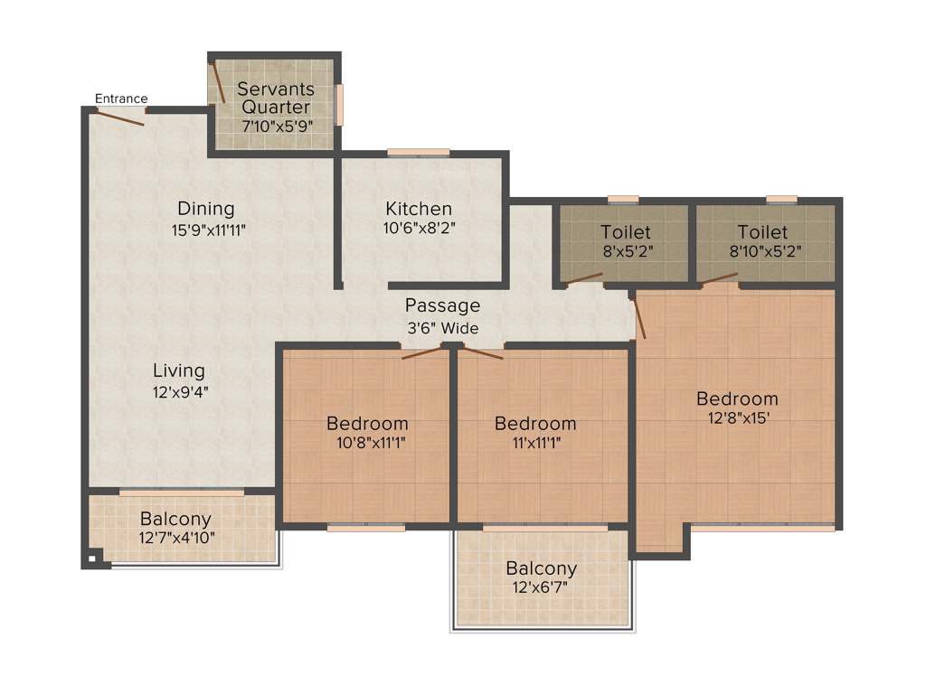 Ideal Greens (3BHK+2T (1,825 sq ft) 1825 sq ft)