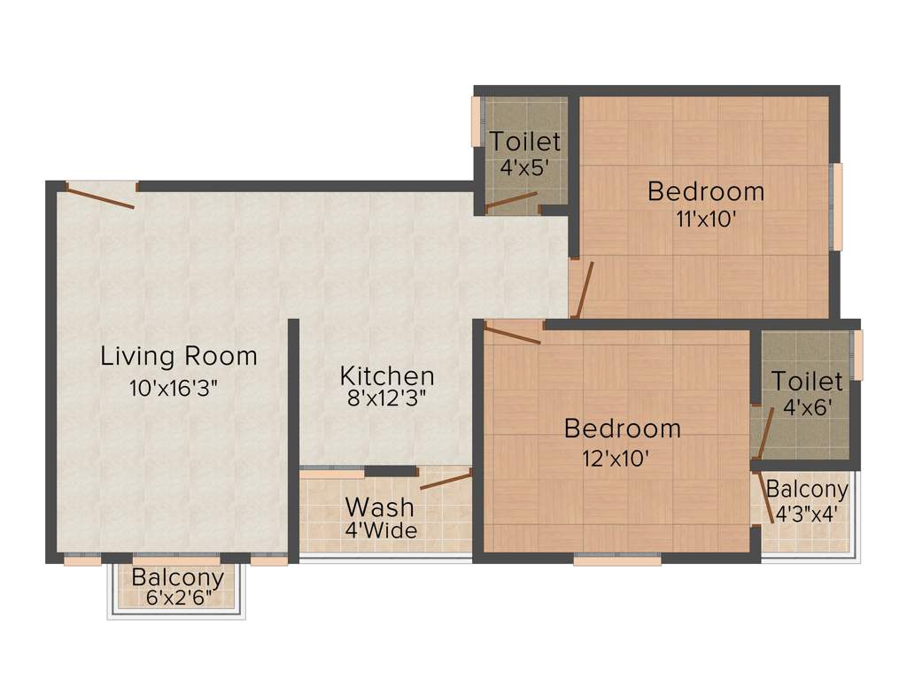 Siddhi Siddhivinayak Residency (2BHK+2T (950 sq ft) 950 sq ft)