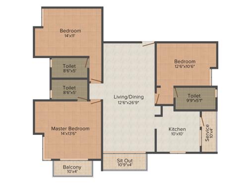 Newry Properties Carnation 3BHK+3T (1,810 sq ft) Newry Properties Carnation 3BHK+3T (1,810 sq ft)