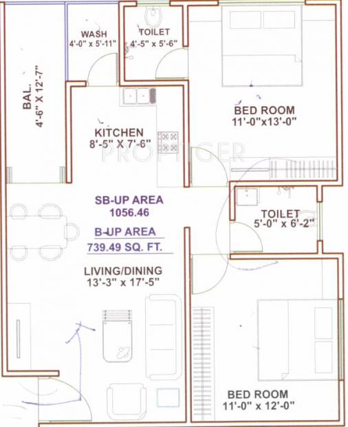Wallman Sukhdham Residency (2BHK+2T (1,056 sq ft) 1056 sq ft)