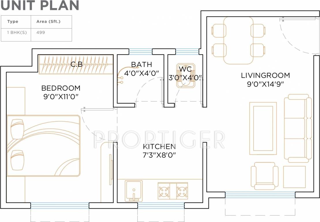 Vijay Estate (1BHK+1T (499 sq ft) 499 sq ft)